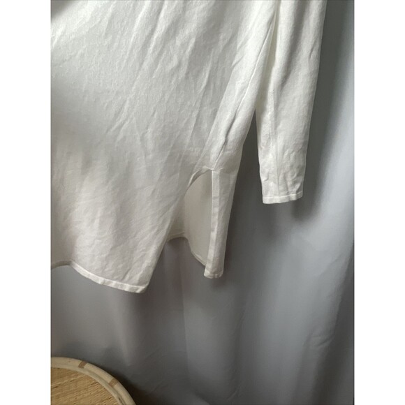 H Halston Lace Inlay Open Cardigan Sweater In White As M New - Picture 9 of 11